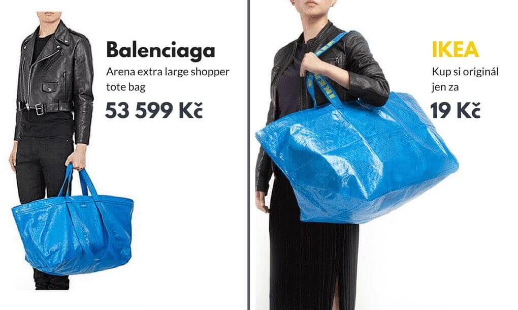 IKEA vtipně zareagovala na předraženou kabelku za 53 000 Kč od návrháře, která vypadá přesně jako IKEA taška za 19 Kč