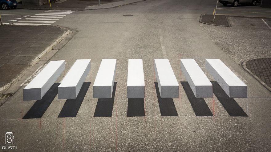 Na Islandu mají 3D přechody pro chodce, aby zpomalili auta